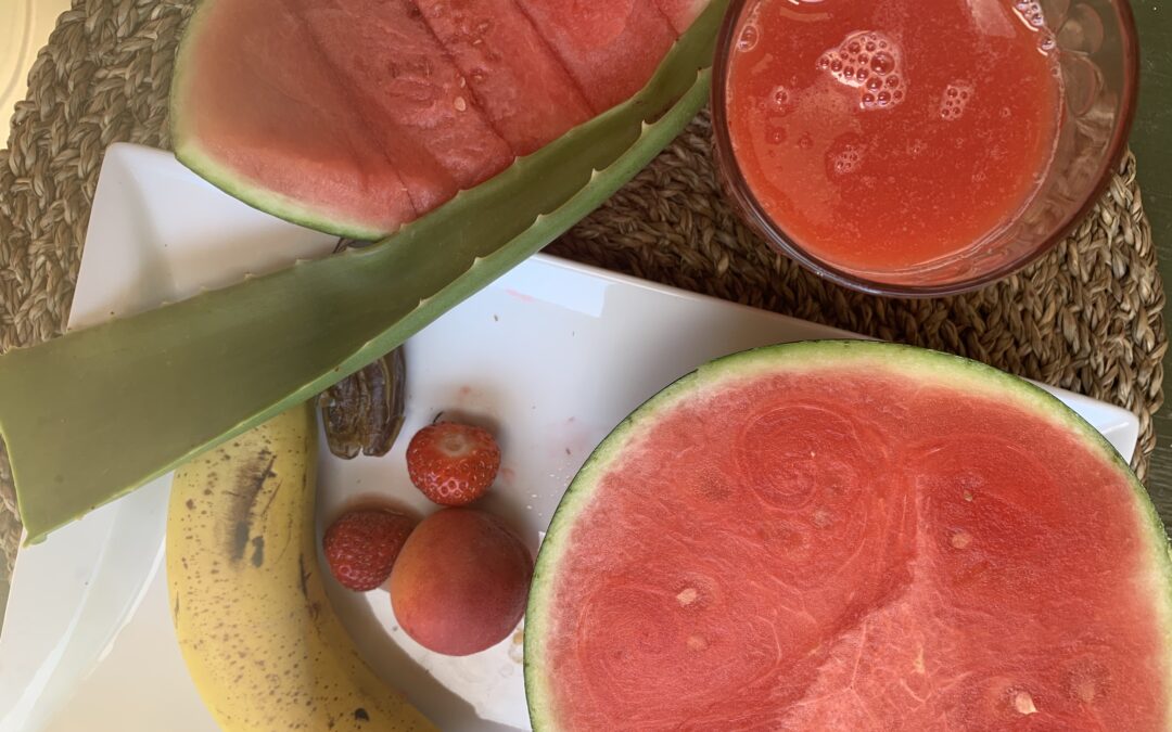 Wassermelone und Aloe Vera Saft